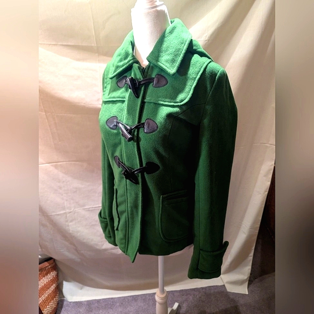 Tulle Brand Leaf Green Pea-Coat XS